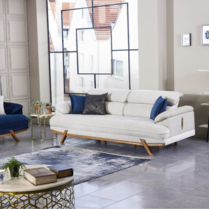 Sofá Chesterfield hogar Hotel tela cuero hecho a mano sala de estar tamaño de esquina sillón Luna sofá fábrica de muebles turcos - Product Image 5