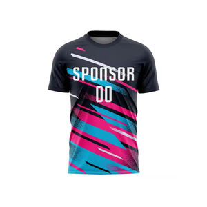 2025 Top Trending sublimación impresa camiseta de fútbol transpirable 100% tela de poliéster cuello redondo de talla grande camiseta de fútbol para hombres - Product Image 1