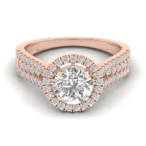 Factory Price Real Rose Gold 9K 10K 14K 18K Solid Gold Natural IGI Certified Diamond Fine Jewelry Wedding Rings For Women