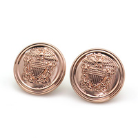 Kancing Logam Desain 3D Kustom dengan Lapisan Warna Emas, Perak, atau Rose Gold, Kustomisasi Kancing Logam Seragam