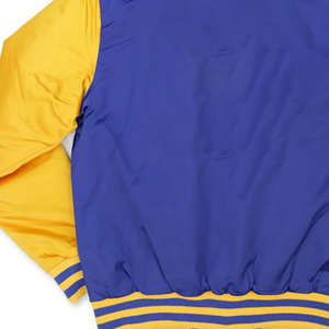 Blouson Bomber Réversible Personnalisé pour Homme, Style Baseball, Bleu Royal et Or Satiné, Imperméable et Coupe-Vent, Idéal pour Équipes Sportives - Product Image 5