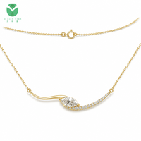 Custom Luxury Marquise Cut Lab Grown Diamond Tear Pendant Necklace 14K White Gold 1.07ct DE VS IGI Diamond Cut Chain Women's