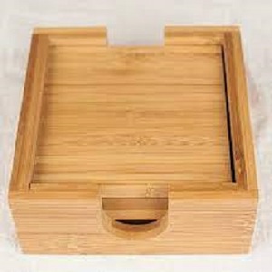 Hot Selling Natural <b>Slate</b> Stone <b>coaster</b> Set With Bamboo Holder For Home Decor - Product Image 4