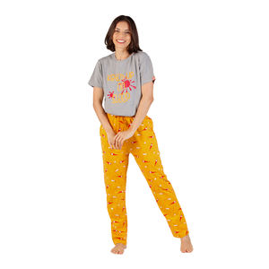 Diferentes colores disponibles para lavado a máquina Bio Washed 100% algodón suave hecho conjunto de pijama de vestido de noche para mujer - Product Image 1