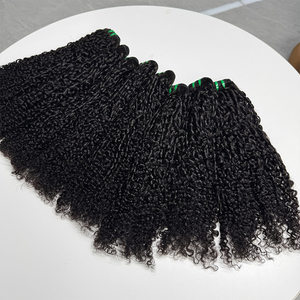 Extensions de cheveux humains noirs naturels, bouclés style pixie, texture complète, boucles serrées et douces, pour coiffures courtes et bouclées. - Product Image 4