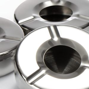 Cendrier intérieur en acier inoxydable avec logo personnalisé au design classique avec couvercle pour bureau à domicile et bar pour porte-cigarette et cendrier - Product Image 6