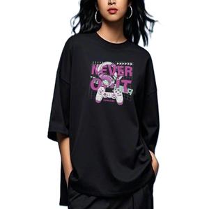 Camiseta de Manga Corta con Cuello Redondo, Estilo Casual para Mujer, con Letra Personalizada Estampada, Verano, 100% Algodón, Tejido Transpirable Antiarrugas - Product Image 2