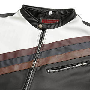 Chaqueta de Cuero para Hombre, Cuello Alto, Logotipo Frontal, Estilo Urbano Ecológico, Resistente al Viento, Nueva Moda, Nueva Llegada - Product Image 3