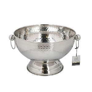 Stainless Steel Hammered Ice <b>Bucket</b> Chiller with Ring Handles Unique Design Barware Party Decorative Metal <b>Champagne</b> <b>Bucket</b> - Product Image 1