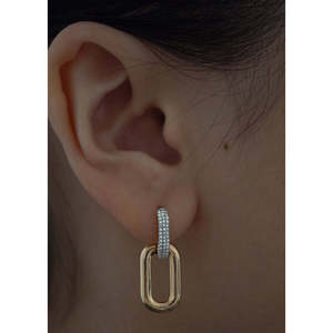 ต่างหูเพชรแบบเชื่อมต่อ - Product Image 1