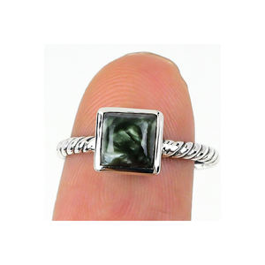 Style français grande pierre précieuse forme rectangulaire vert Malachite pierre anneaux Ins 14k plaqué or incrusté de pierres précieuses anneau pour la fête - Product Image 3