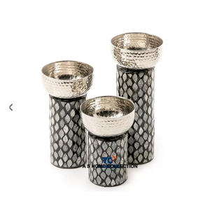 Cuenco decorativo redondo de doble tono de acero inoxidable para boda, ensaladera de metal de calidad exportada de la India - Product Image 4