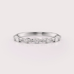 Bague pour femme en or jaune/blanc/rose 9 carats avec diamant de laboratoire taille marquise certifié IGI, plaqué rhodium - Product Image 4