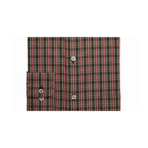 Camicia Classica da Uomo in Tartan, Vestibilità Regolare, Elasticizzata, Antipiega, in Popeline, Formale Rossa, Taglia 17, Autunno - Product Image 3