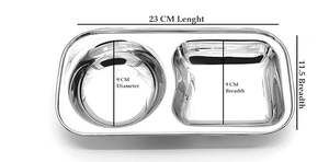 Assiette multifonction en acier inoxydable de qualité supérieure, idéale pour les collations, les samosas, les sabzi, les chaat - Product Image 2