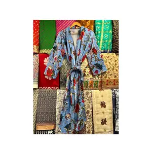 Bird Print Velvet Kimono Robe for Winter, Morning Tea Velvet Coat, Luxury Resort Wear Kimono, Long Velvet Jacket, Velvet Robe