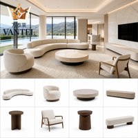 Ensemble de meubles de salon de luxe moderne Vantel, canapé sur mesure, table basse, meuble TV pour projet résidentiel