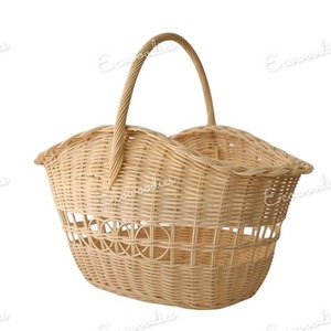 Cute Fruit <b>Basket</b> With Handle Rounded Sustainable Fruit Storage <b>Basket</b> Unique Design Rounded Bamboo Wooden Decorative <b>Basket</b> - Product Image 6