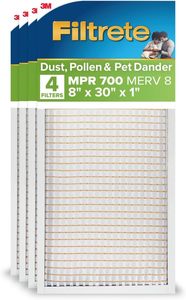 Filtre à air pour fournaise AC Filtrete 8x30x1, MERV 8, MPR 700, efficace contre les pollens, ne gêne pas le flux d'air, lot de 4 - Product Image 2