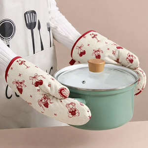 Gants de four écologiques 100% coton biologique, style classique, design imprimé, à prix abordable - Product Image 1