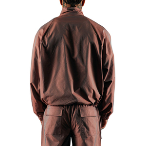High Quality Oversized <b>Pocket</b> Long Sleeve Half <b>Zip</b> Sweatshirt Nylon Brown Polyester <b>Man</b> Tracksuit <b>Shorts</b> Set - Product Image 5