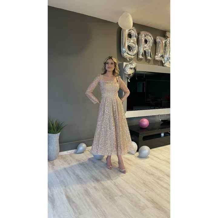 Long Tulle Sleeves Square Collar Glitter Printed Midi Evening Dress Ht8354 8354