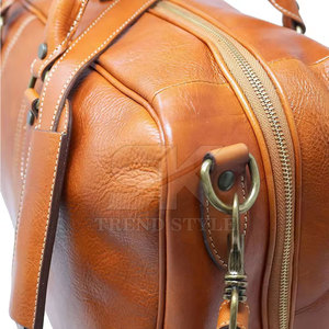 Everyday <b>Leather</b> <b>Travel</b> <b>Bag</b> Combining Style Strength <b>Leather</b> Duffle <b>Bag</b> for Short Journeys with Lightweight Construction - Product Image 4