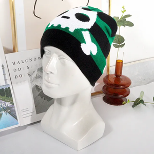 Gorro de punto Jacquard de otoño e invierno, gorro de lana con Calavera, gorro cálido de moda para hombres y mujeres, ideas peculiares de Halloween - Product Image 3