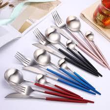 ชุดรูปแบบที่ทันสมัยเซิร์ฟเวอร์เค้กการออกแบบโลหะช้อนส้อมเครื่องมือทาสีการออกแบบตกแต่ง Flatware ตัดเค้กชุด - Product Image 3