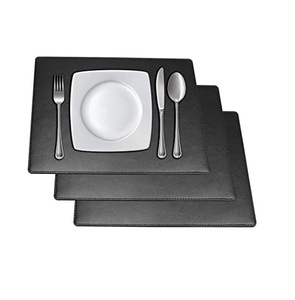 Leather Placemats Soft <b>Waterproof</b> Washable and Black Color square Shape Leather Dining Table <b>Mats</b> at Best Price - Product Image 1
