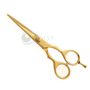 กรรไกรช่างตัดผมเคลือบทองแบบมืออาชีพกรรไกรตัดผมสแตนเลสสำหรับร้านเสริมสวย - Product Image 1