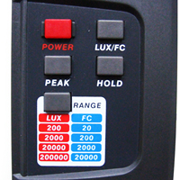 Luxmètre numérique direct d'usine en gros, plage de 200 000 lux, fonction de maintien des données LUX FC, testeur de lumière (OEM)