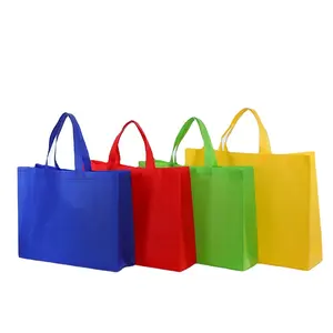 スーパーマーケット用の環境にやさしいリサイクルRPET不織布NWPPカスタマイズ印刷ロゴトートショッピングバッグ