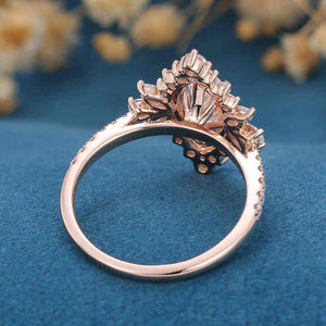 1 quilate corte Marquesa Original Moissanite Halo Cluster anillo de compromiso estilo Casual boda diamante joyería para mujer regalo - Product Image 4