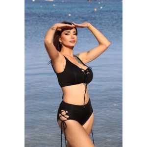 Elegante XS Solange Black Bottom Bikini y ropa de playa para mujer Diseño de fondo único - Product Image 2