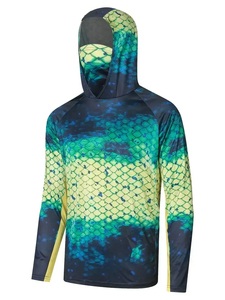 Camisas de pesca personalizadas de alto rendimiento de manga larga con capucha UPF50 protección UV transpirable secado rápido sublimación ropa deportiva - Product Image 2