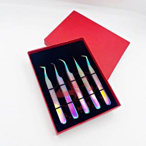 Productos DE BELLEZA DE PRECISIÓN profesional, pinzas de pestañas de acero inoxidable de alta calidad, extensiones de pestañas de volumen redondeado sostenibles - Product Image 3