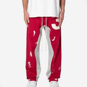 กางเกงวอร์มฮิปฮอป2ชิ้นดีไซน์ใหม่สำหรับผู้ชายกางเกงวิ่งแบบซ้อนพิมพ์ลายหน้าจอผ้าฝ้าย100% กางเกงเทอร์รี่ฝรั่งเศส - Product Image 1