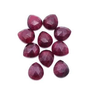 Ruby Korund 8X6Mm Tot 20X15Mm Peer Rosecut, Indian Robijn Edelsteen Voor Sieraden, losse Stenen