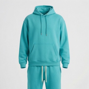 Survêtements d'hiver tendance à capuche en polaire pour hommes, impression personnalisée, manches longues, respirants, 380g, poches latérales, uniques, 100% coton - Product Image 1