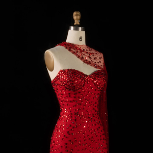Robes de soirée sirène asymétriques en maille à une épaule Jancember LSZ711 - Product Image 5