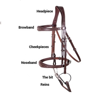 Belle élégante strass Dressage Weymouth bride en forme de U cristaux de couleur argent bande de sourcils 45 mm de large en cuir verni - Product Image 2