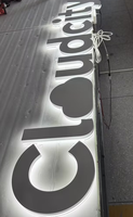 Lettres en relief 3D en acier inoxydable personnalisées pour l'extérieur, rétroéclairées par LED, lettres publicitaires rétroéclairées pour les magasins, les commerces