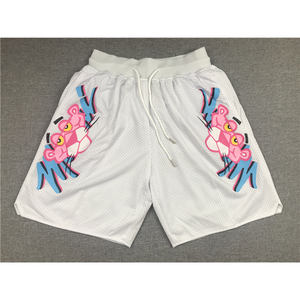 High Street hommes basket-ball maille Shorts classique solide motif imprimé blanc brillant personnalisé broderie pas cher bas prix poches - Product Image 5