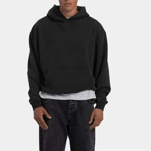 Sweats à capuche respirants pour homme, 100% coton personnalisé bouffée impression Logo hiver poids lourd sweat à capuche surdimensionné pour hommes pull à capuche - Product Image 1