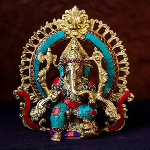 主ガネーシュ像真鍮ガンパティアイドルディワリPooja Murtiヒンドゥー教の神装飾的な置物家暖かい贈り物幸運の神