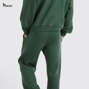 Chándal de Felpa 100% Algodón, Diseño Personalizado, Venta al Por Mayor, Color Verde, Corte Ajustado, Hombros Caídos, para Hombre - Product Image 5