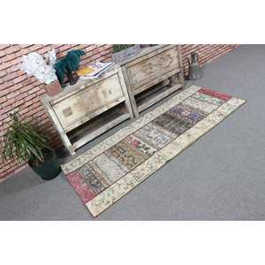 Tapis turc vintage 2,4x6,2 pi (73x188 cm), tapis en laine rouge - Product Image 1