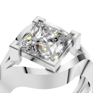 Bague en or massif 14 carats avec moissanite VVS taille princesse, sertie à griffes, pour mariage, fiançailles, anniversaire, fête - Product Image 5