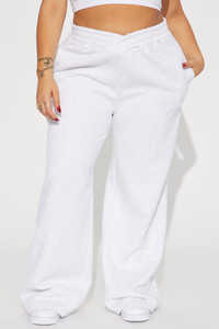 Pantalon de survêtement large et respirant pour femmes, coupe décontractée, taille haute, tissu polaire écologique - Product Image 2